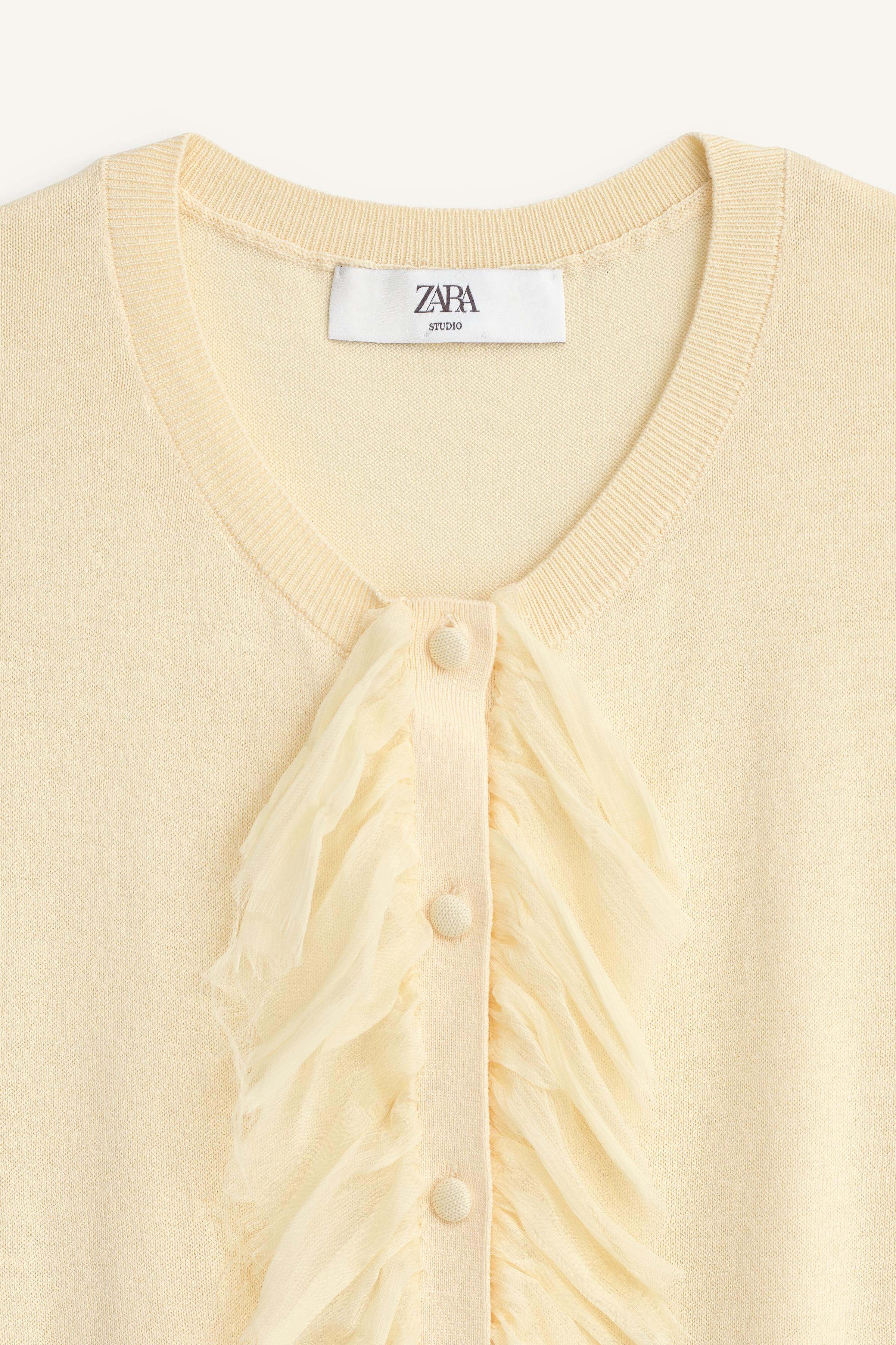 LIMITED EDITION SILK BLEND RUFFLED CARDIGAN